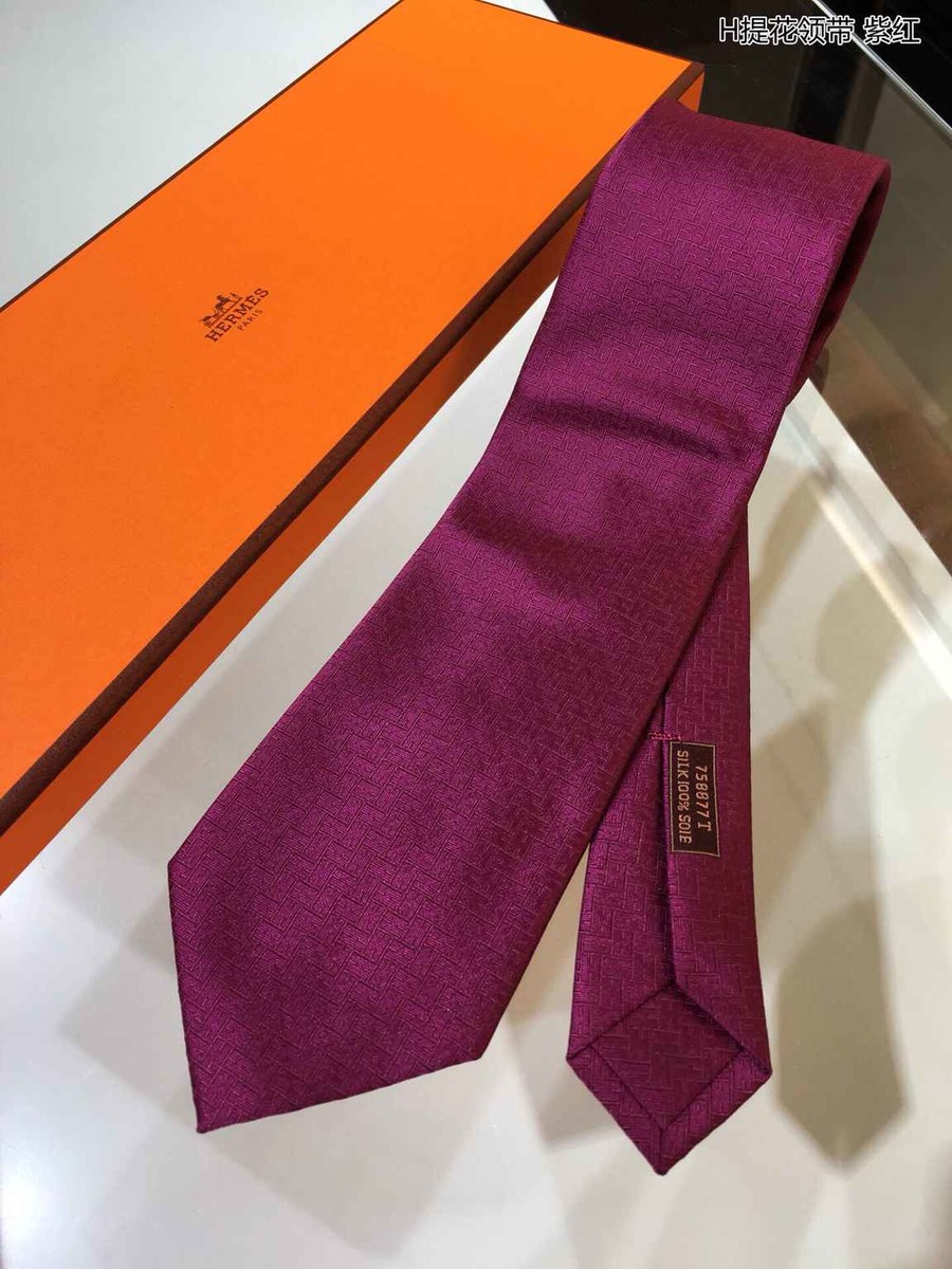 Hermes Top Twill Silk H Jacquard Tie