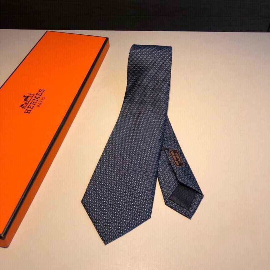 Hermes Top Twill Silk H Polka Dot Tie