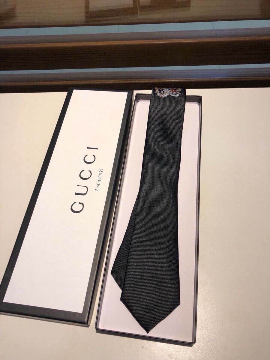 Gucci Tiger pattern men s silk tie