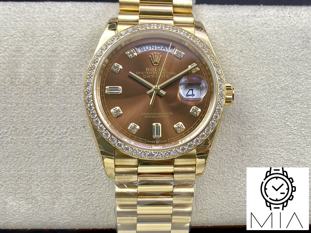 Rolex Day Date M128348RBR-0005 EW Factory Gold Strap