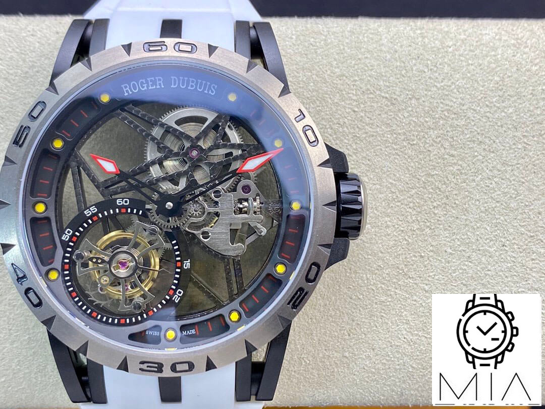Roger Dubuis Excalibur RDDBEX0549 BBR Factory Tourbillon White Leather Strap