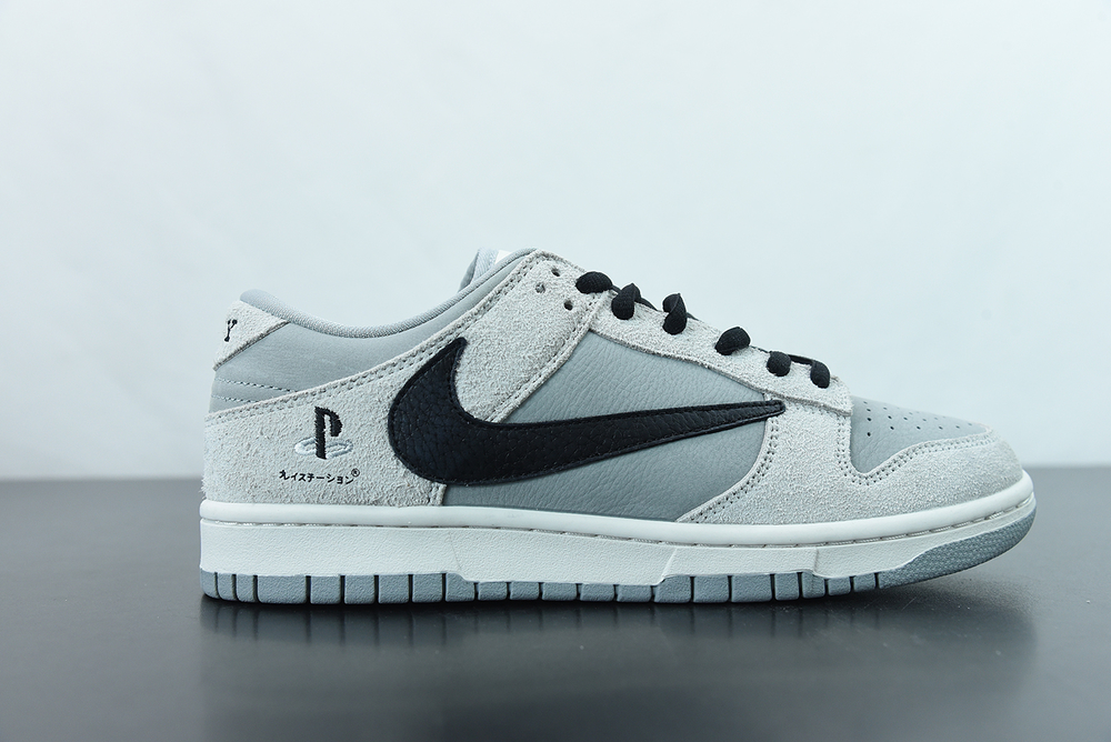 Travis Scott x PlayStation x Nike Dunk Low SP White Grey Black